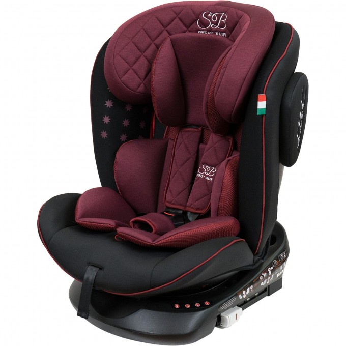 Автокресло поворотное группа 0123 (0-36) SWEET BABY RANGER 360 ISOFIX Burgundy 426950