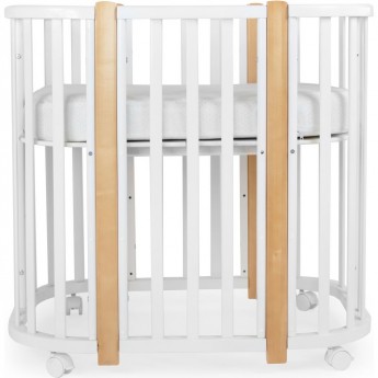 Детская кровать-трансформер SWEET BABY PALERMO Bianco/Naturale (белый/натуральный) 5 в 1 на колесах