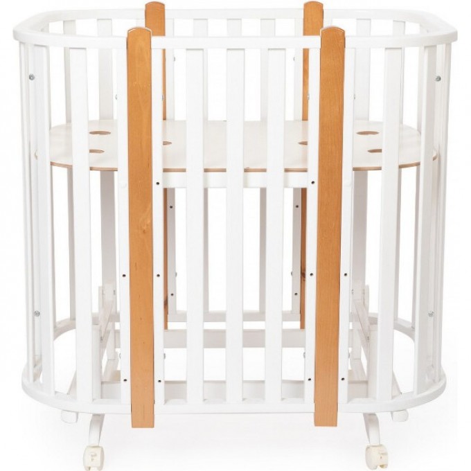 Детская кровать-трансформер SWEET BABY PALERMO Bianco/Naturale (белый/натуральный) 5 в 1 с маятником 426798