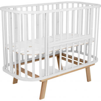 Детская кроватка SWEET BABY с маятником Barocco New Белый/Натуральный