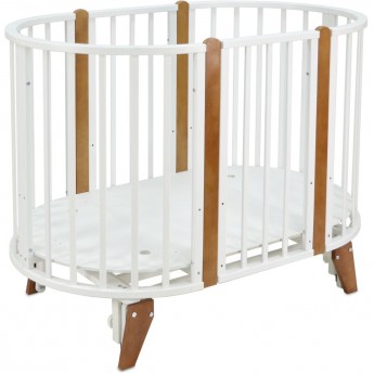 Кроватка-трансформер SWEET BABY SAN MARTINO 7 в 1 Bianco Naturale (белый/натуральный) с маятником